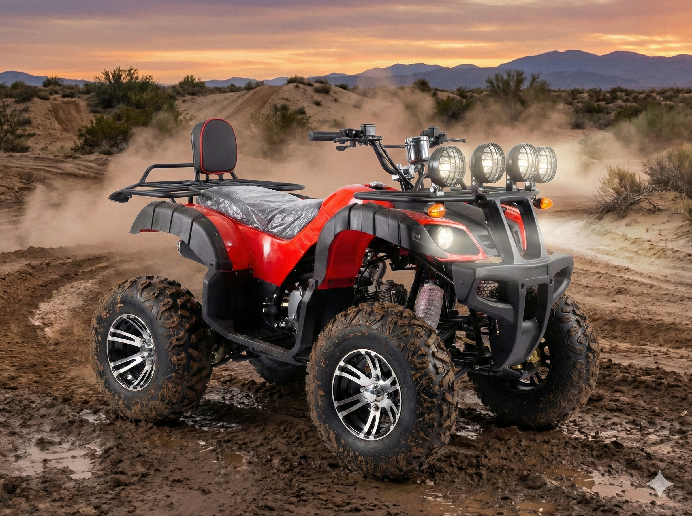 Warlord 200 Utility ATV | 200cc Balance Shaft Engine | 10" Alloy Wheels & Quad-Light System